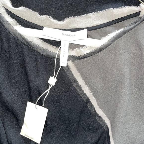 NWT BCBGMAXAZRIA Runway Asymmetrical cold shoulder color block tunic dress XXS - Picture 9 of 16